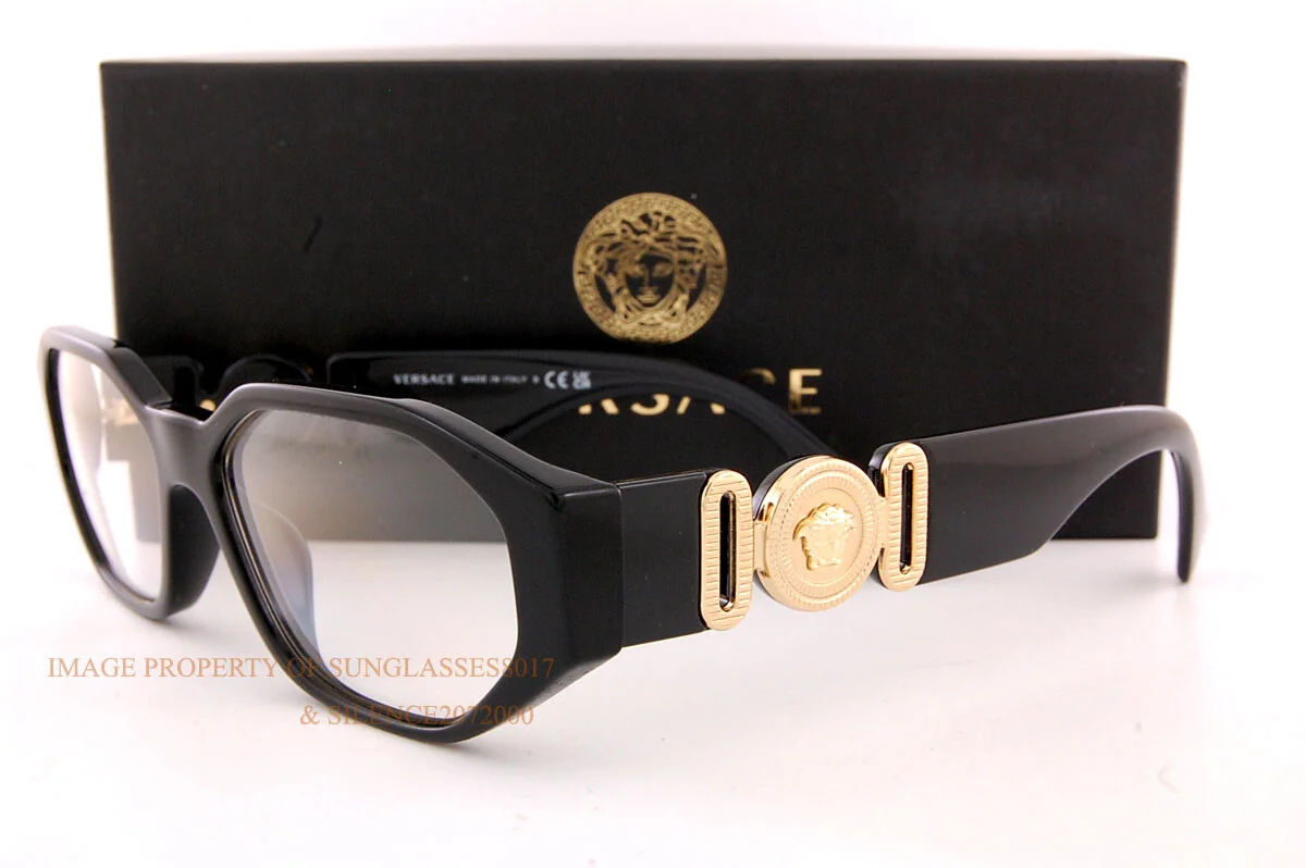 Brand New VERSACE Eyeglass Frames 3320U GB1 Black For Men Women Size 56mm 3